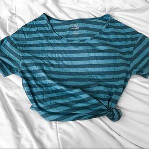 Teal Turquoise Stripe Pocket T-shirt from Old Navy